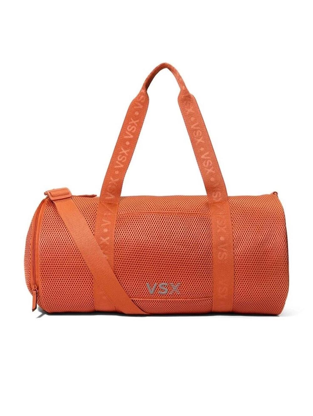NWT VSX Mesh Duffle Bag by Victoria's Secret - Burnt Orange Leaves